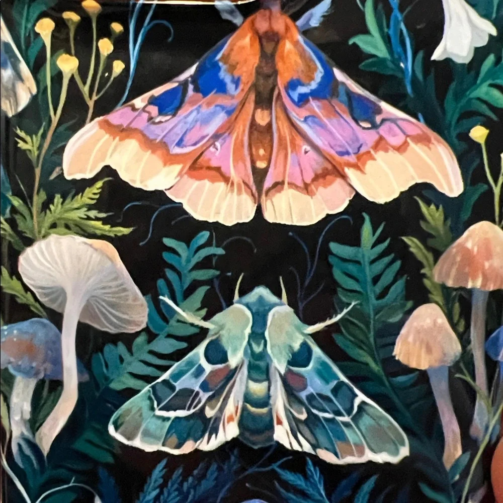 iPhone 16 pro case with Luna moths and mushrooms 🍄